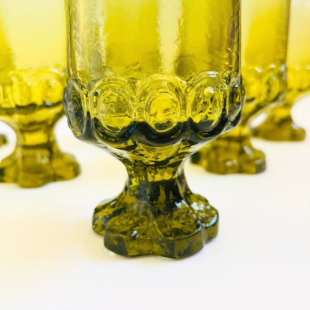 Glass Tiffin Franciscan Madeira Green Goblets - Set of 6 For Sale - Image 7 of 8