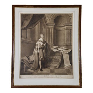 Of William Pitt, Earl of Chatham: Rare Framed Mezzotint After Brompton, 1779 For Sale