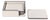 Nappa Leather 4-Piece Coaster Set on Tray, Cream & Gray For Sale