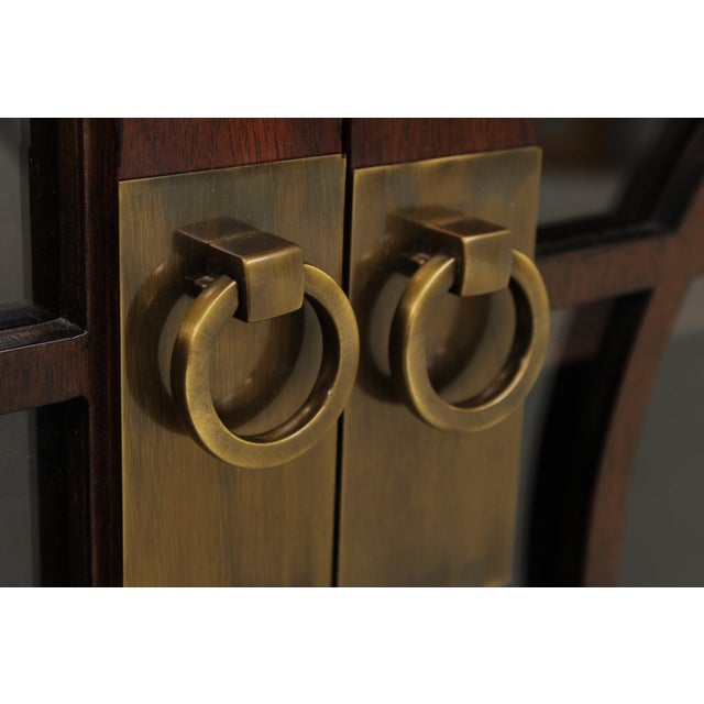 Wood Henkel Harris Mahogany Asian Style Media Cabinet For Sale - Image 7 of 13