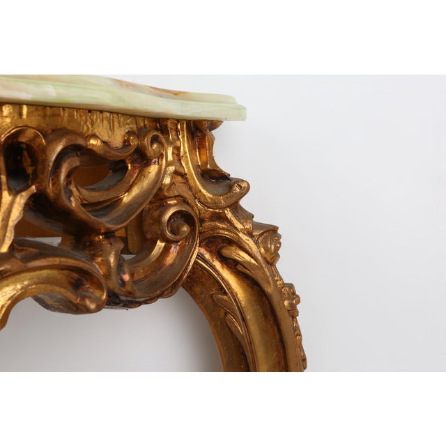 Cream Louis XV Style Console with Marble Top, France, 1970s For Sale - Image 8 of 17