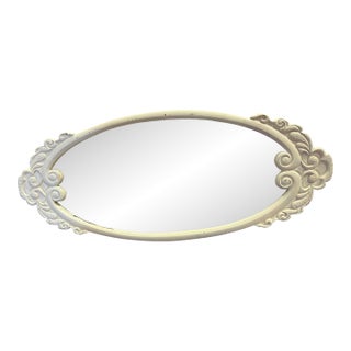 Antique Victorian Art Nouveau Cast Iron Oval Frame For Sale