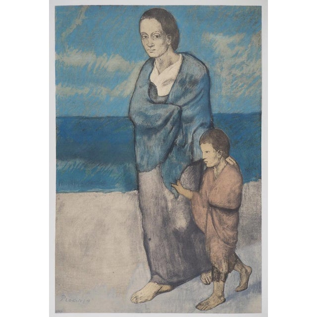 Pablo Picasso (1881-1973) (after) mother and child Lithography enhanced with stencil (Jacomet process) Signed in the plate...