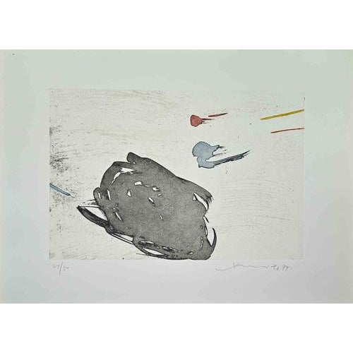 Modern Hsiao Chin, Abstract Composition, 1970s, Etching For Sale - Image 3 of 3