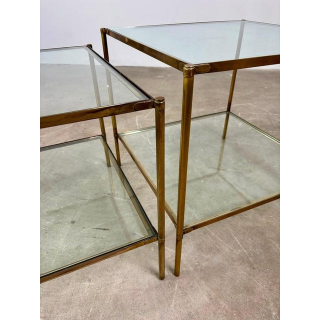 Metal Brass and Glass Tables T12 by C. Corradi Dellacqua for Azucena, 1960s, Set of 2 For Sale - Image 7 of 12