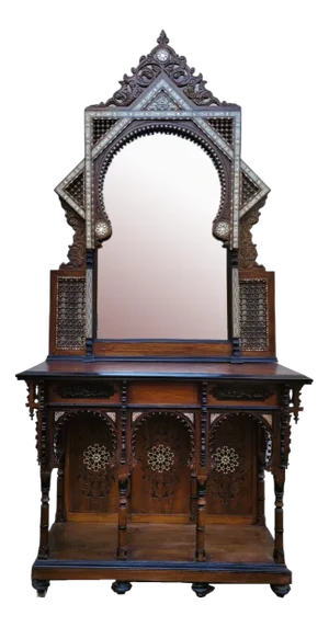 19th Century Console & Marquetry Mirror from G Parvis