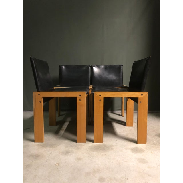 Vintage Italian Side Chairs in the style of Scarpa, 1969, Set of 4 For Sale - Image 10 of 10