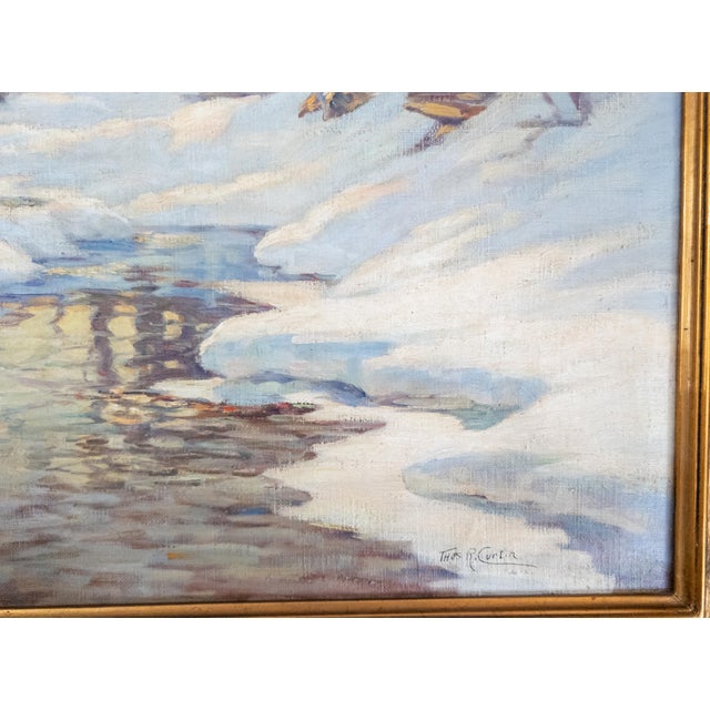 20th Century American Vermont Winter Landscape Painting by Thomas R. Curtin For Sale - Image 9 of 15