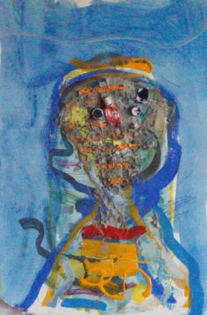 "Chromanthropus" Contemporary Abstract Multimedia Painting by Leroy Miranda