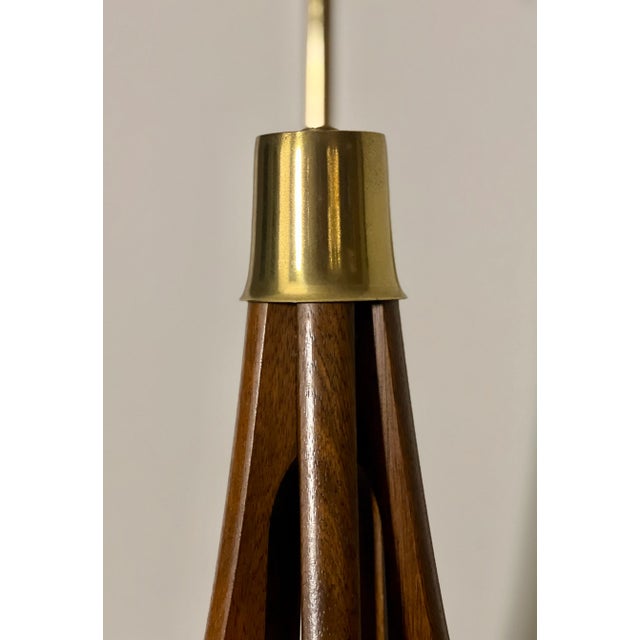 Mid 20th Century Mid Century Modern Sculptural Walnut Table Lamps, a Pair For Sale - Image 11 of 12