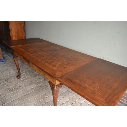 Extendable Table in Walnut with Oak Inlay For Sale - Image 5 of 9