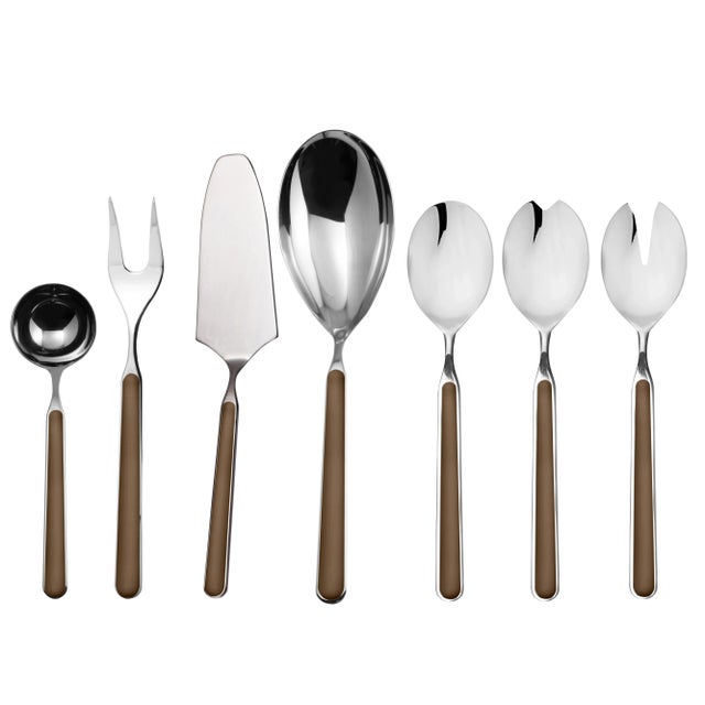 Contemporary Mepra Fantasia 7-Piece Serving Set, Tobacco For Sale - Image 3 of 3
