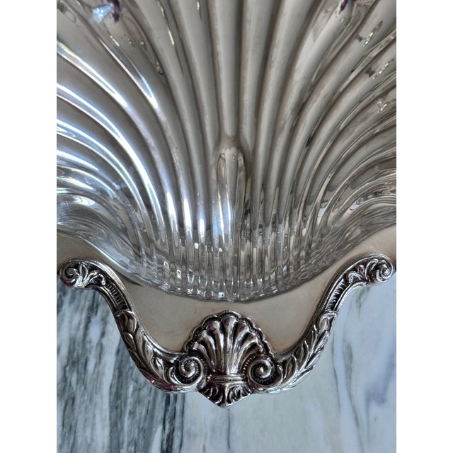 Vintage Silver-Plated Monumental Shell Motif Serving Dish For Sale - Image 4 of 10