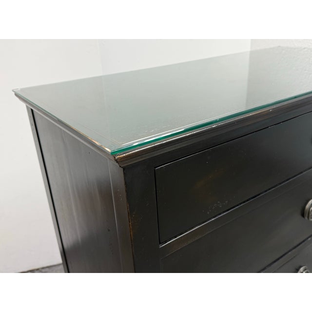 Black Restoration Hardware Maison Four Drawer Dresser, Antiqued Black For Sale - Image 8 of 12