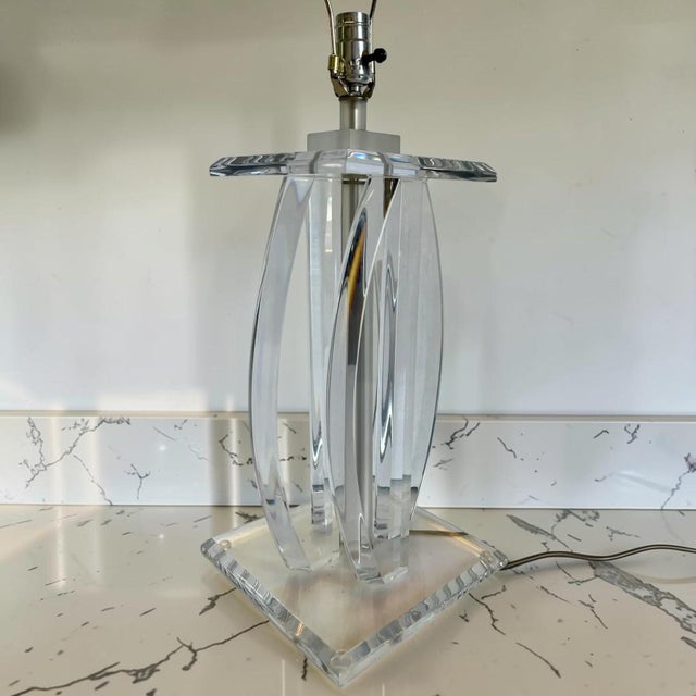 1970s Van Teal Style Lucite Table Lamp For Sale - Image 5 of 9