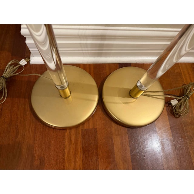 Vintage Lucite Lang Levin Studios Chicago Floor Lamps, 1980s. A Pair For Sale In Chicago - Image 6 of 8