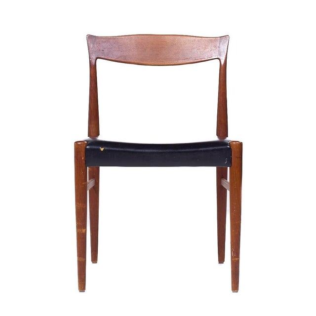Arne Hovmand Olsen Mid Century Danish Teak Dining Chair This chair measures: 19.75 wide x 19 deep x 31.5 inches high, with...
