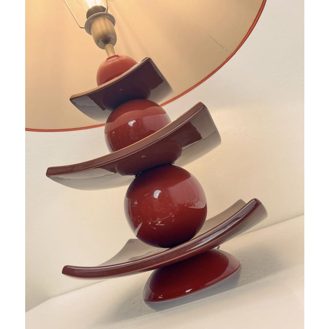 Ceramic Japanese Pagoda Table Lamp by Louis Drimmer, France, 1980s For Sale - Image 7 of 10