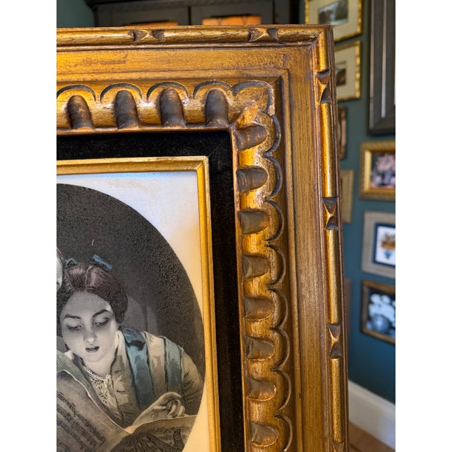The Duet Antique Porcelain Lithophane by James Sant and Francis Holl, Carved Giltwood Frame, Ca. 1860s For Sale - Image 12 of 15