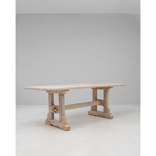 Mid 20th Century France Tan Wood Dining Table For Sale - Image 4 of 10