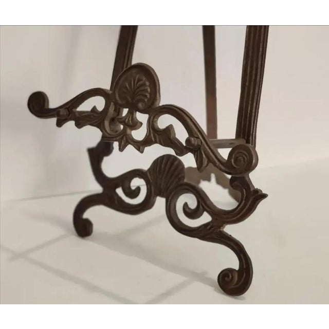 Vintage Ornate Iron Easel Display Stand For Sale In Atlanta - Image 6 of 9