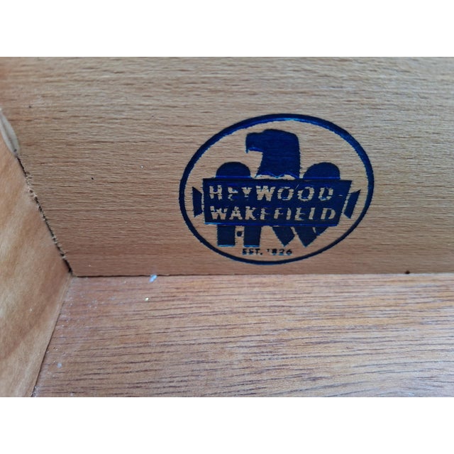 Traditional 1940's Traditional Style Rolling Trolley Dry Bar Cart by Heywood Wakefield For Sale - Image 3 of 12