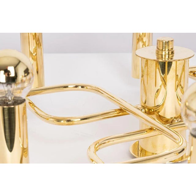 Mid-Century Brass Chandelier, 1970s For Sale - Image 4 of 10