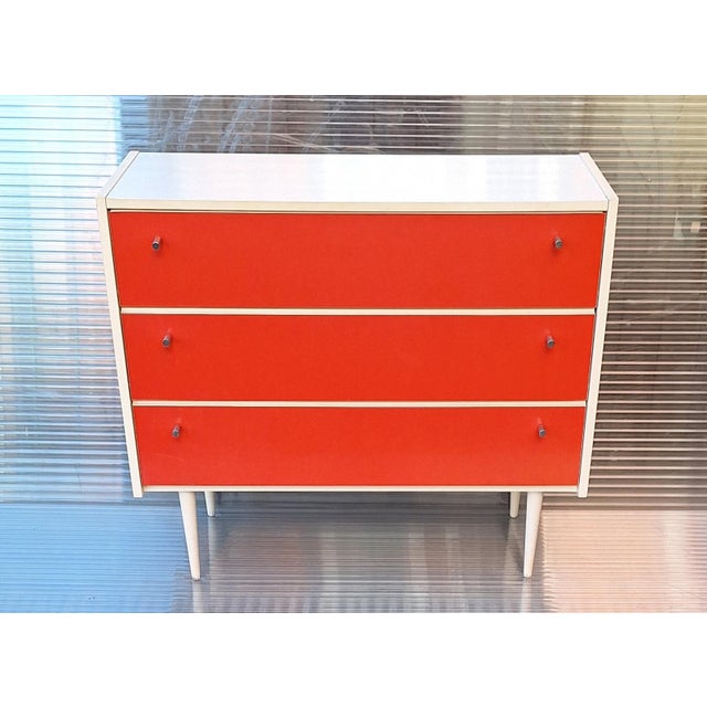 Vintage Shoe Cabinet with White Body and Orange Doors, 1970s For Sale - Image 9 of 9