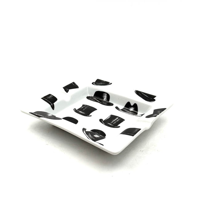 Hats Serigraphy Ceramic Ashtray, France, 1970s For Sale - Image 10 of 13