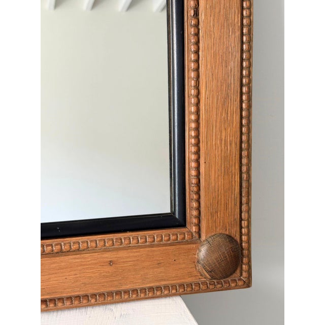 Early 20th Century Arts and Crafts Wall Mirrors in Oak, Britain, 1900, Set of 2 For Sale - Image 5 of 11