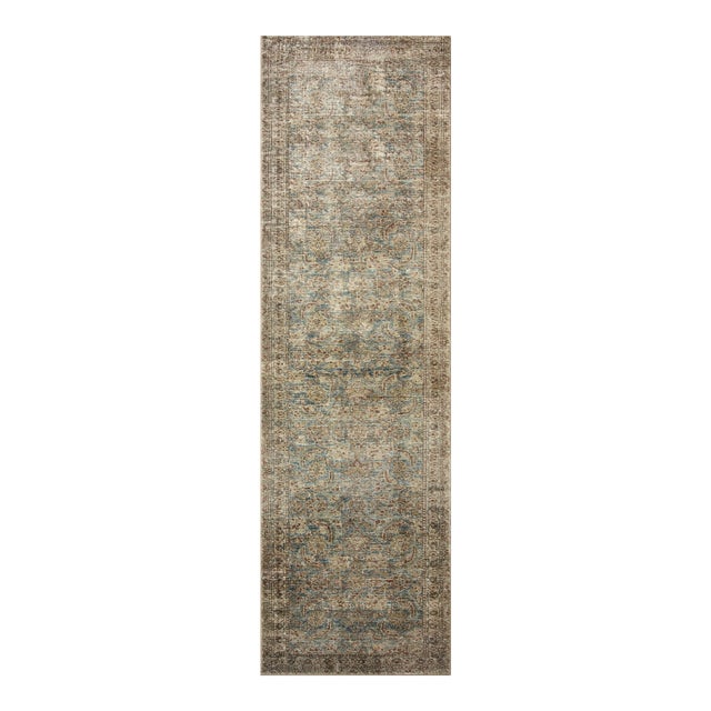 Amber Lewis x Loloi Morgan Sea / Sage 2'-3" x 9'-6" Runner Rug For Sale
