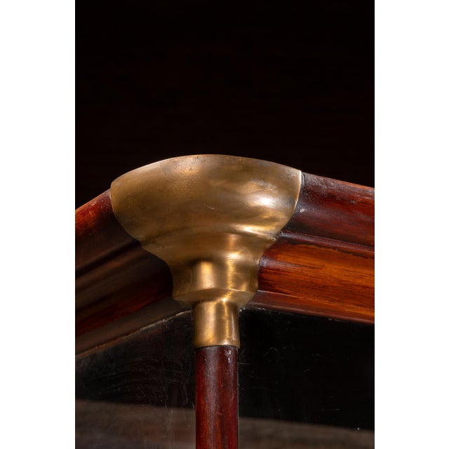 Antique Mahogany & Brass Countertop Display Case With Wavy Glass For Sale - Image 9 of 11