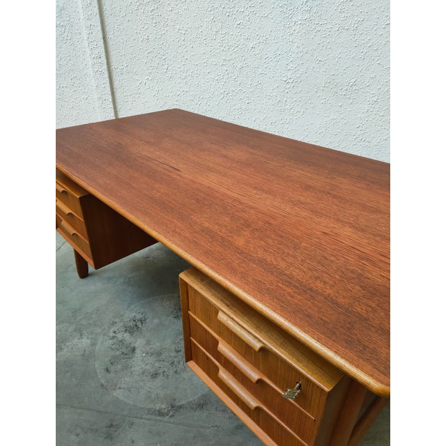 1970s Mid-Century Teak Desk attributed to Gunni Omann for Omann Jun, 1970 For Sale - Image 5 of 13