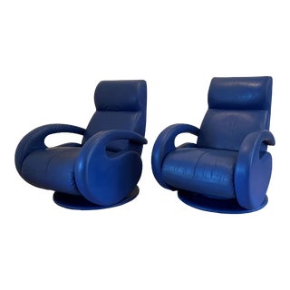 American Leather Odyssey Swivel Recliners Designed by Rick Lee, a Pair For Sale
