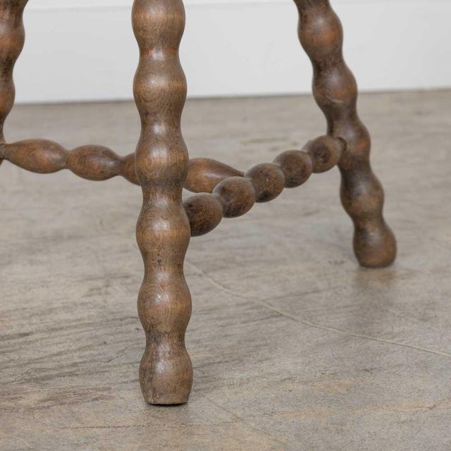 1950s Tall French Wood Tripod Stool For Sale - Image 10 of 11