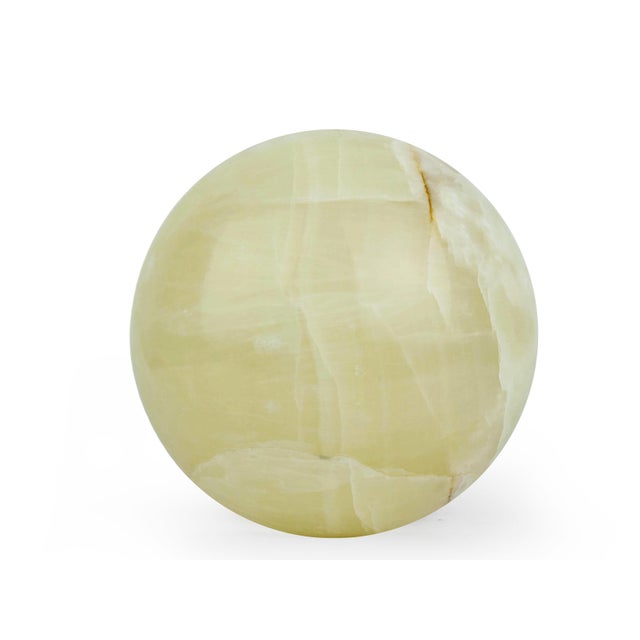 Late 20th Century Late 20th Century Large Heavy Natural Polished Honey Onyx Sphere Orb Sculpture For Sale - Image 5 of 8
