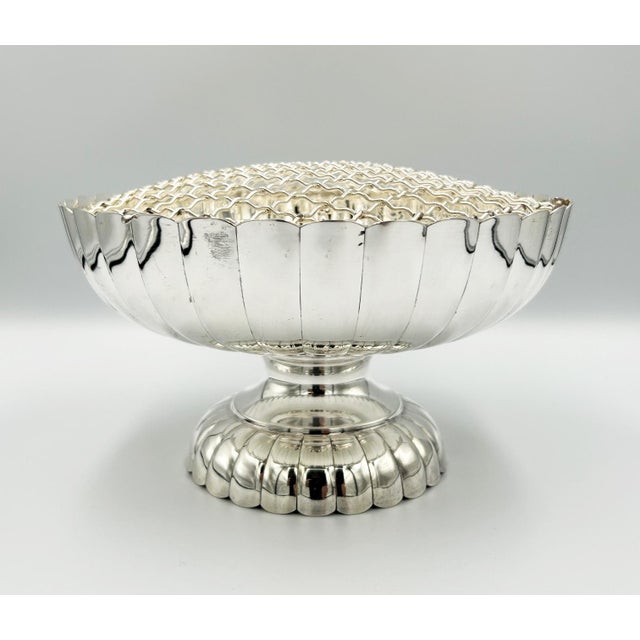 Mid-Century Modern Vintage Japanese Pure Silver Ikebana Floral Arrangement Vessel _ Original Box For Sale - Image 3 of 18