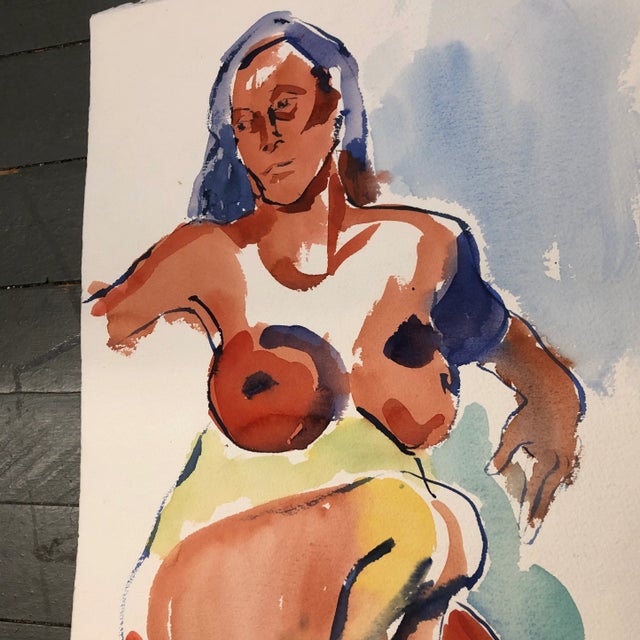 Original 15 x 22 painting on watercolor paper unsigned Unframed