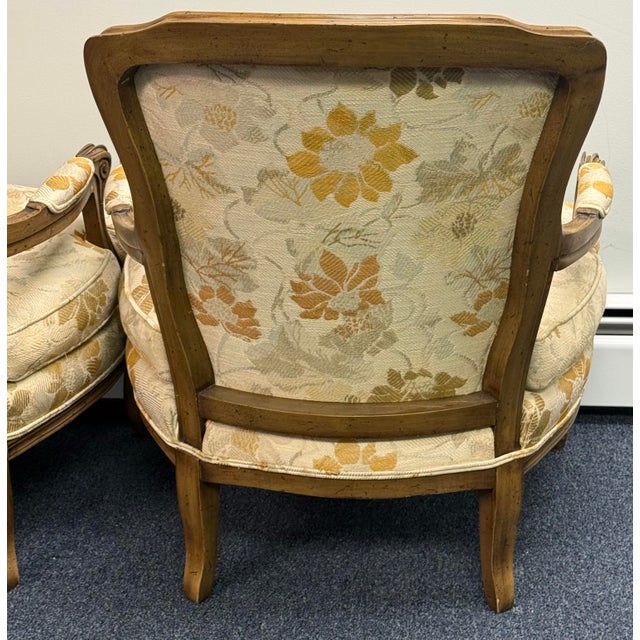 Brown Late 20th Century French Bergere Chairs - A Pair For Sale - Image 8 of 9