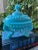 French Mid 20th Century Westmoreland Blue Milk Glass “Argonaut” Lidded Candy Dish For Sale - Image 3 of 10