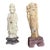 Antique Hand Carved Stone Immortal With Child and Matching Carved Woman- 2 Pieces For Sale