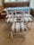 Chippendale Set of 6 Vintage Painted Mahogany Chippendale Ribbon Back Dining Chairs With New Perennials Striped Fabric For Sale - Image 3 of 14