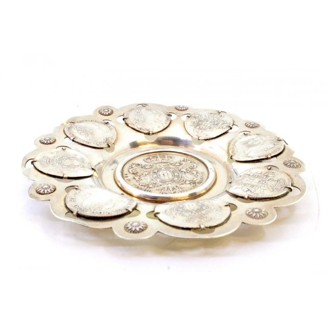 Silver Ring with Rosettes in Relief and Coins For Sale - Image 5 of 6