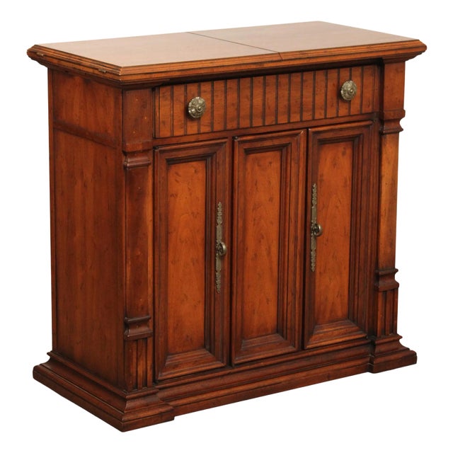 Drexel Italian Renaissance Style Walnut Flip Top Server For Sale