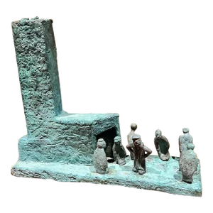 Vintage Heavy Bronze Sculpture Seven Figures