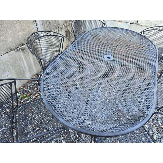 Metal 7 Piece Vintage Wrought Iron Patio Furniture For Sale - Image 7 of 10