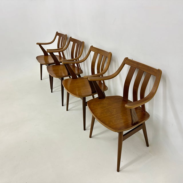 Teak Plywood Dining Chairs attributed to Pastoe, 1960s, Set of 4 For Sale - Image 13 of 18