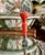 A charming French desk seal featuring a finely turned hardstone handle, likely carnelian or banded agate, mounted in an...