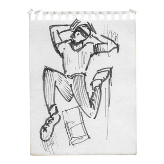 Dancing Man Drawing by Max Gottfried 1990s For Sale