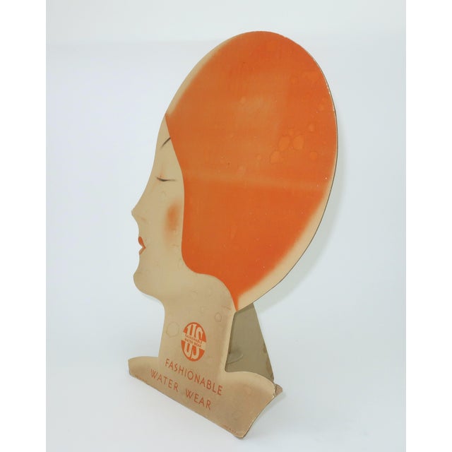 Art Deco Die Cut Lithograph Store Display of Bathing Beauty, c.1930 For Sale - Image 9 of 15